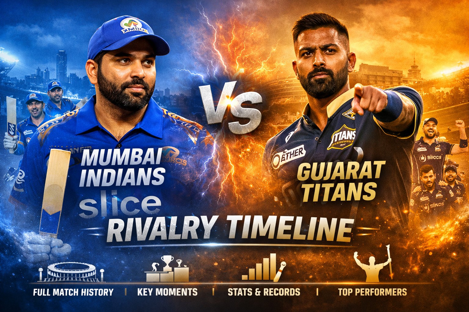 Mumbai Indians vs Gujarat Titans Timeline