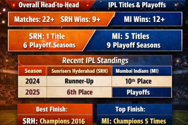 sunrisers hyderabad vs mumbai indians standings